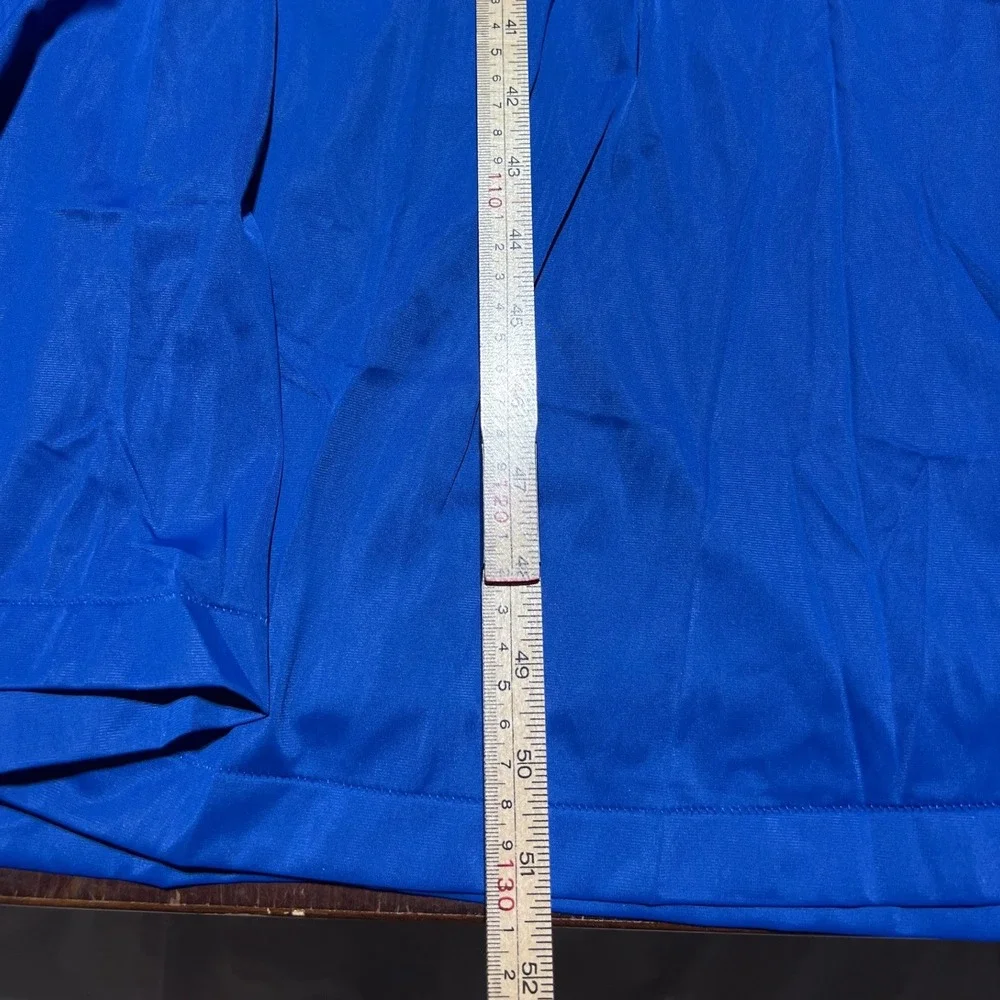 Shadowline Royal Blue Floral Embroidered Long Nightgown Plus Size 3X Nylon